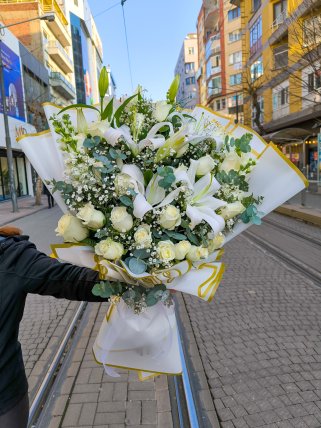 Premium Quality Beyaz Buket